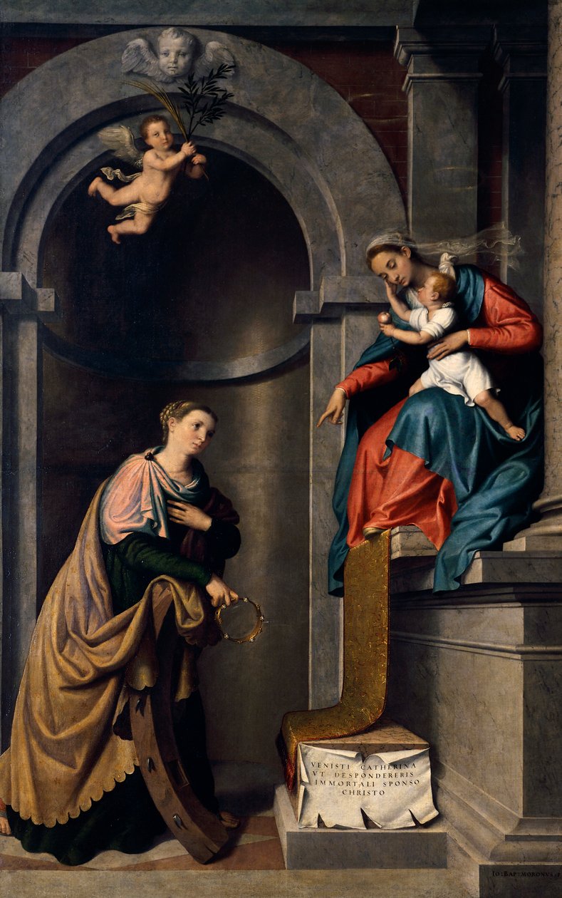 Heirat der Heiligen Katharina von Giovanni Battista Moroni, Kirche St. Bartholomäus, Almenno von Giovanni Battista Moroni