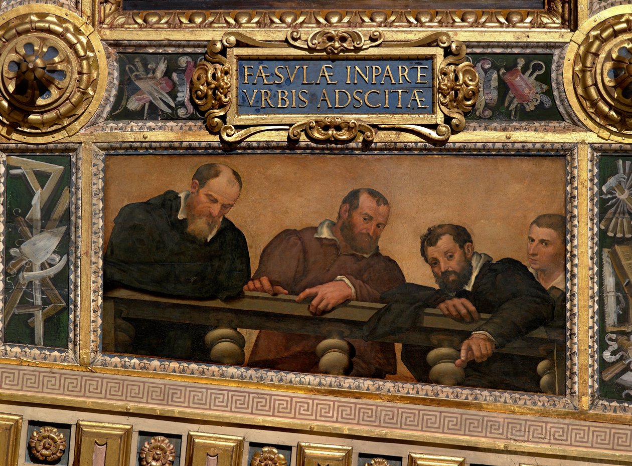 Porträts von Vasaris Mitarbeitern von Giovanni Battista Naldini