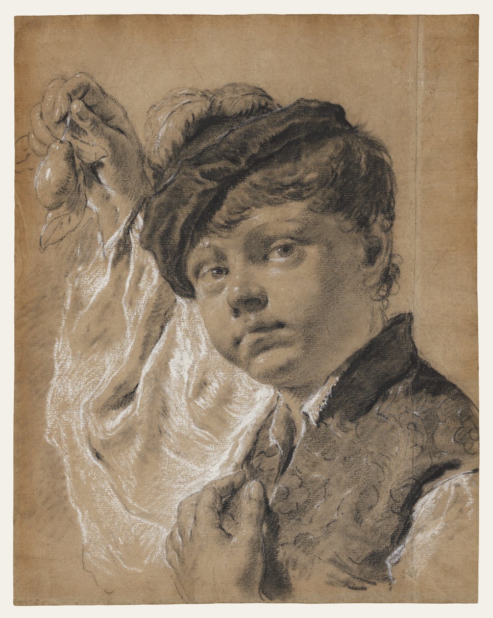 Ein Junge mit einer Birne (Giacomo Piazzetta?) von Giovanni Battista Piazzetta