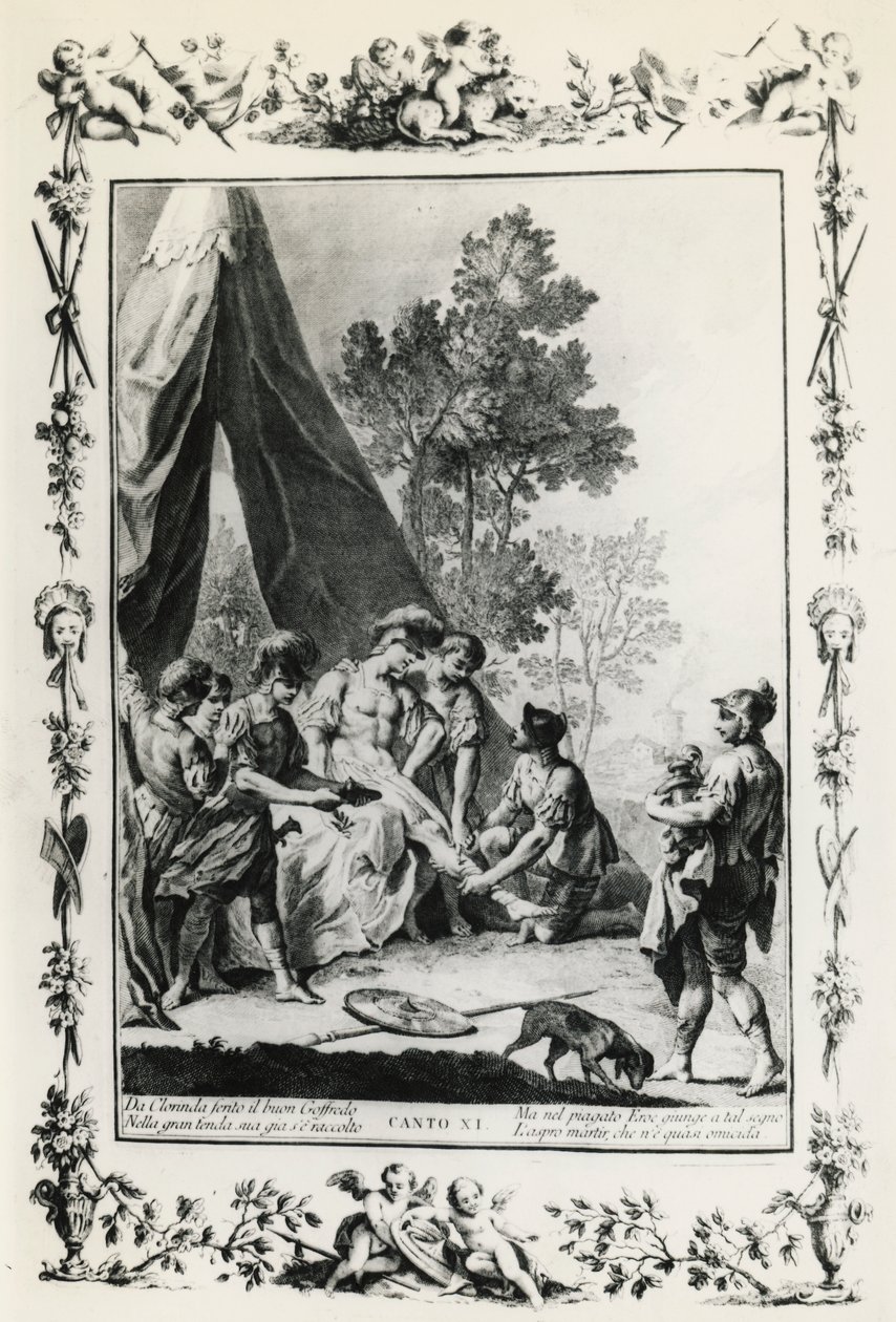 Jerusalem Befreit, Gesang XI, Illustration von Giovanni Battista Piazzetta für das Gedicht von Torquato Tasso, Ausgabe veröffentlicht in Venedig 1745, Italien von Giovanni Battista Piazzetta