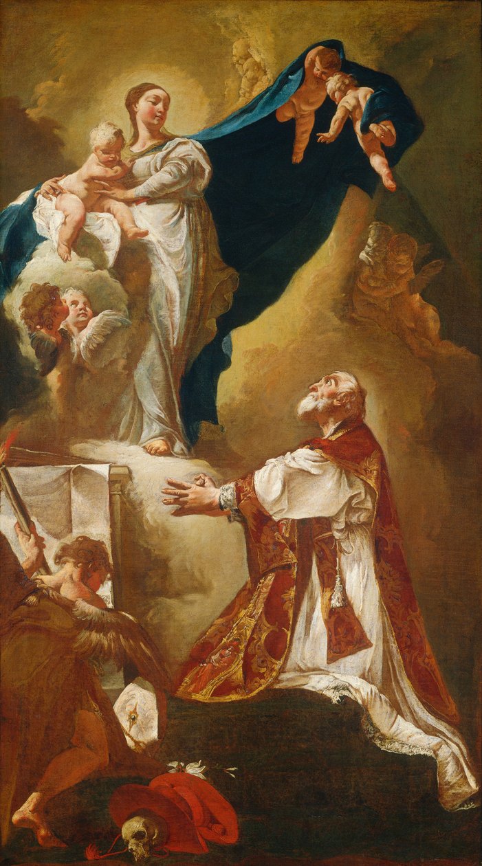 Madonna und Kind erscheinen dem Heiligen Philipp Neri von Giovanni Battista Piazzetta
