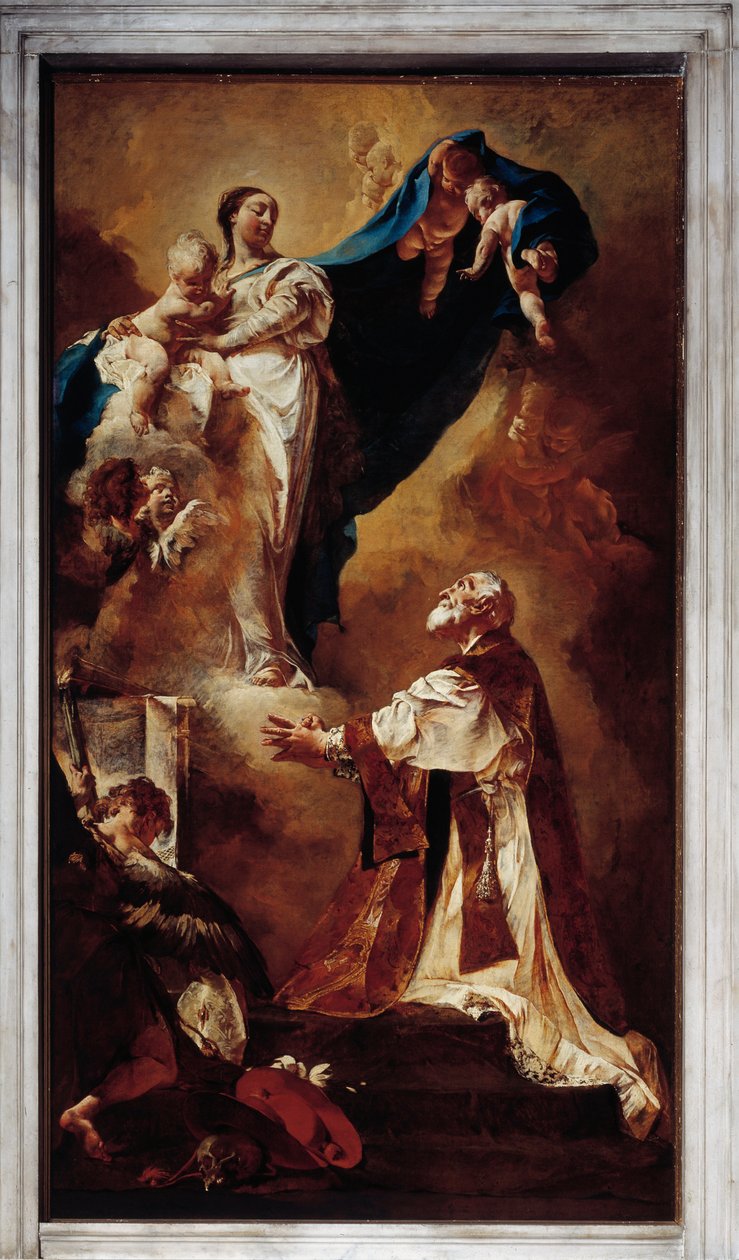 Die Jungfrau erscheint dem Heiligen Philipp Neri von Giovanni Battista Piazzetta