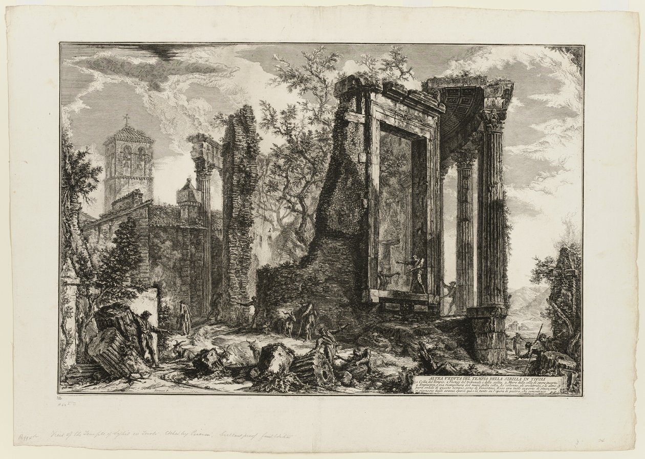 Eine andere Ansicht des Tempels der Sibylle in Tivoli, aus Ansichten von Rom von Giovanni Battista Piranesi