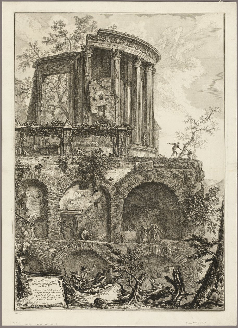 Eine andere Ansicht des Tempels der Sibylle in Tivoli, aus Ansichten von Rom von Giovanni Battista Piranesi