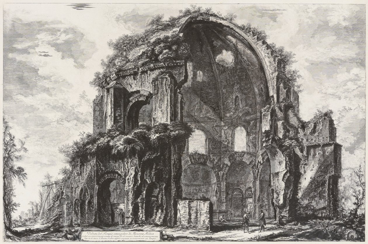 Ansicht des achteckigen Tempels der Minerva Medica (Nymphäum) von Giovanni Battista Piranesi