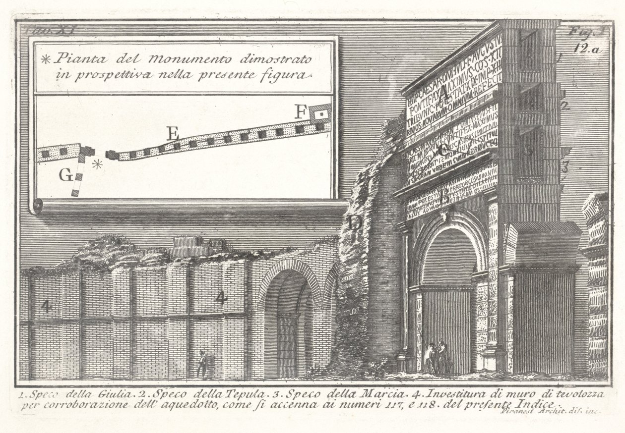 Aquädukt der Acqua Giulia, Speco della Giulia von Giovanni Battista Piranesi