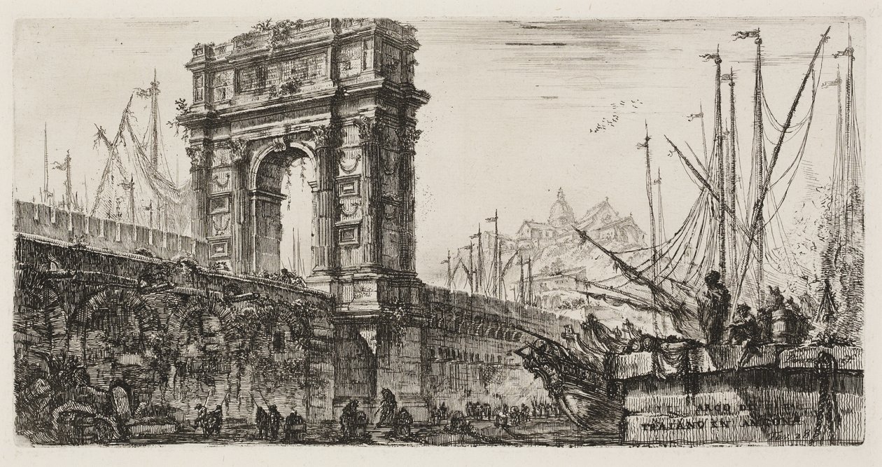 Triumphbogen des Trajan in Ancona, Tafel 28 aus Einige Ansichten von Triumphbögen und anderen Denkmälern von Giovanni Battista Piranesi