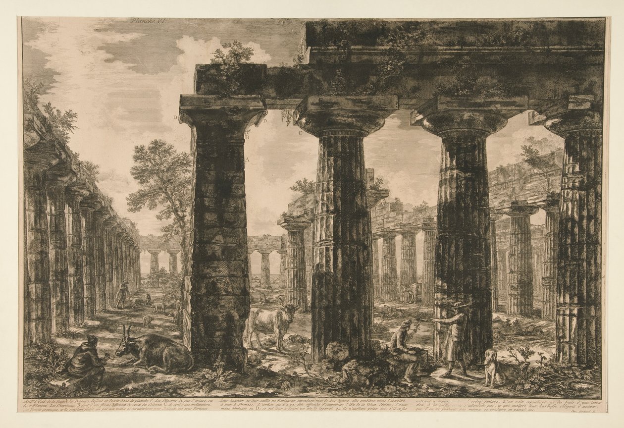 Andere Ansicht der Pronaos-Fassade, gezeichnet und beschrieben in Tafel V, aus Verschiedene Ansichten von Giovanni Battista Piranesi