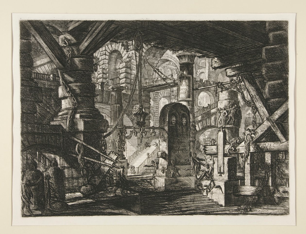 Carceri, XVI: Der Pier mit Ketten von Giovanni Battista Piranesi