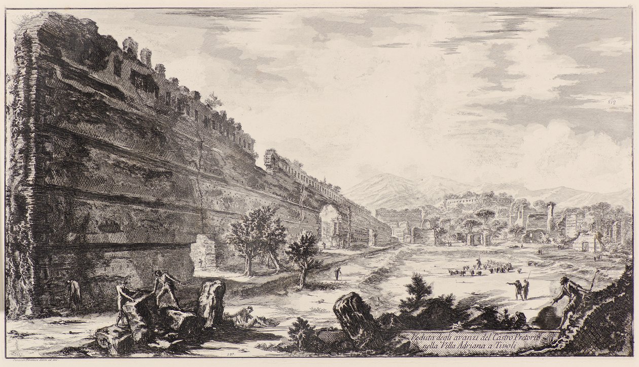 Von den Überresten des Castro Pretorio in der Villa Adriana in Tivoli von Giovanni-Battista Piranesi