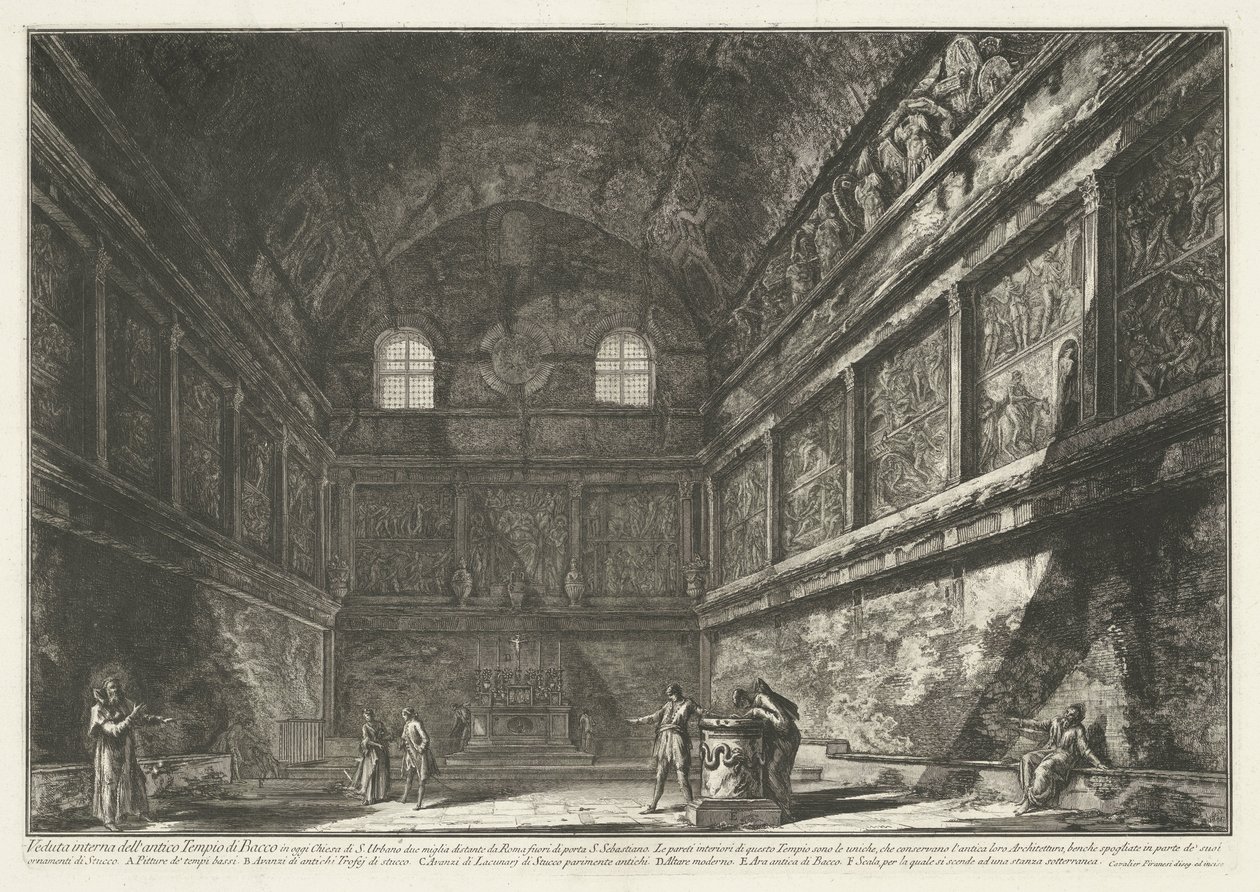 Innenansicht der Chiesa di Sant’Urbano in Rom (Gesichter auf Rom) von Giovanni Battista Piranesi