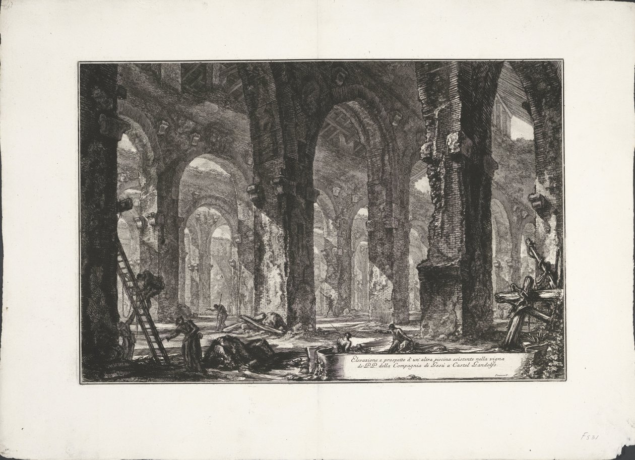 Innenraum eines Badehauses in Castel Gandolfo von Giovanni Battista Piranesi