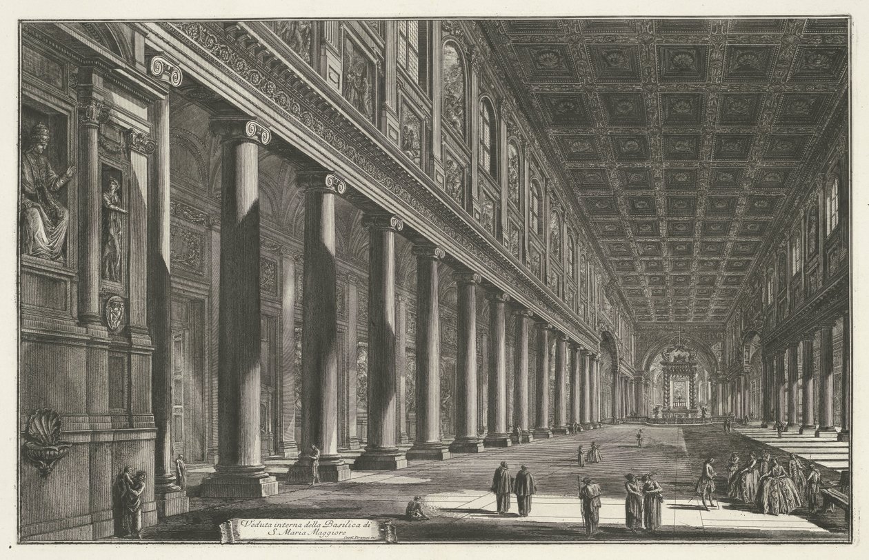 Innenansicht der Santa Maria Maggiore in Rom von Giovanni Battista Piranesi