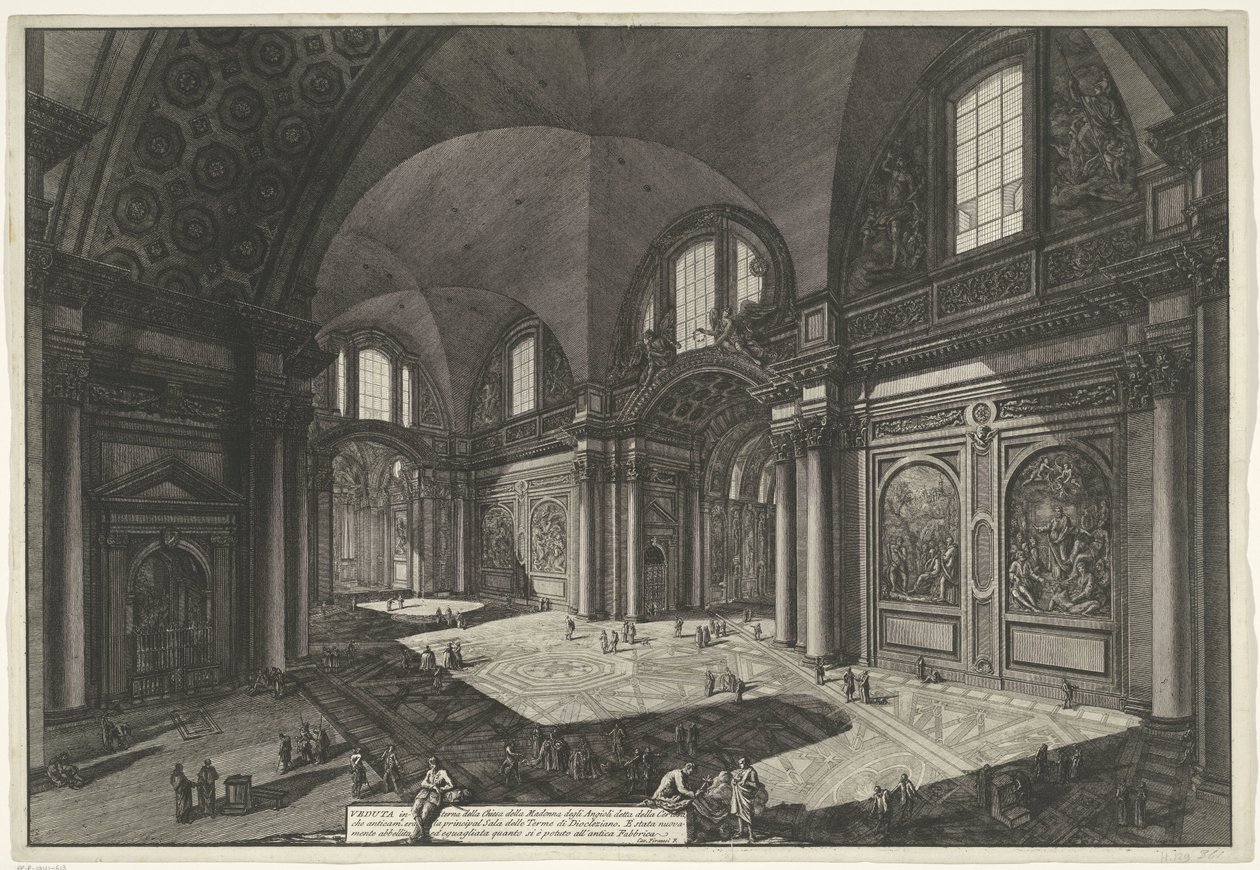 Innenansicht der Santa Maria degli Angeli e dei Martiri in Rom von Giovanni Battista Piranesi