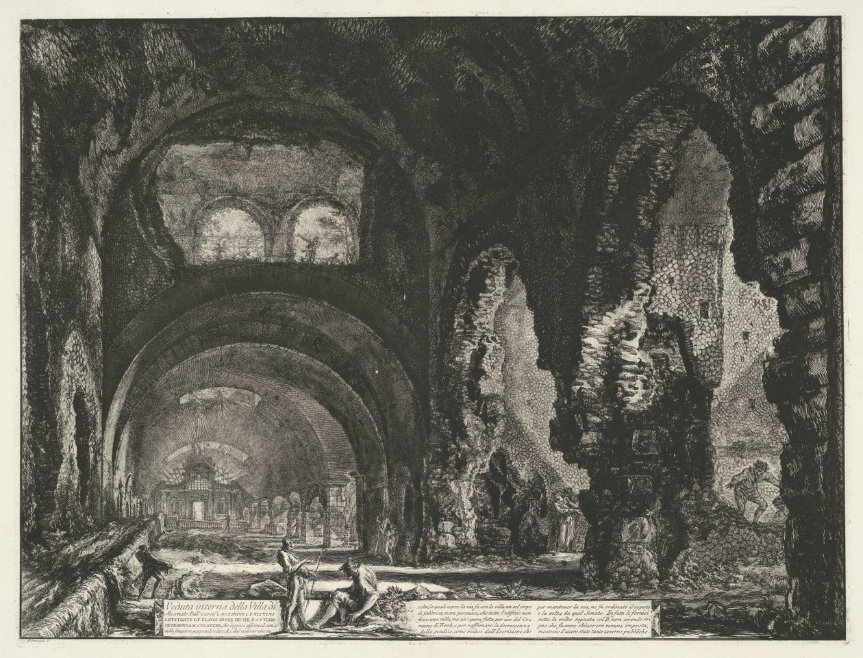 Innenansicht des Tempels des Hercules Victor in Tivoli (Serientitel: Ansichten von Rom) von Giovanni Battista Piranesi