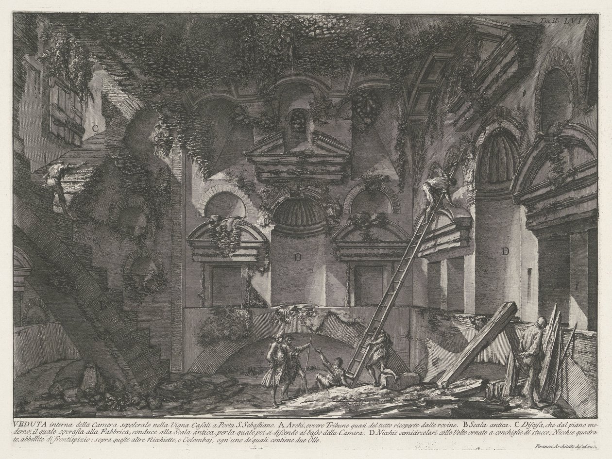 Innenansicht des Grabmals bei Vigna Casali von Giovanni Battista Piranesi