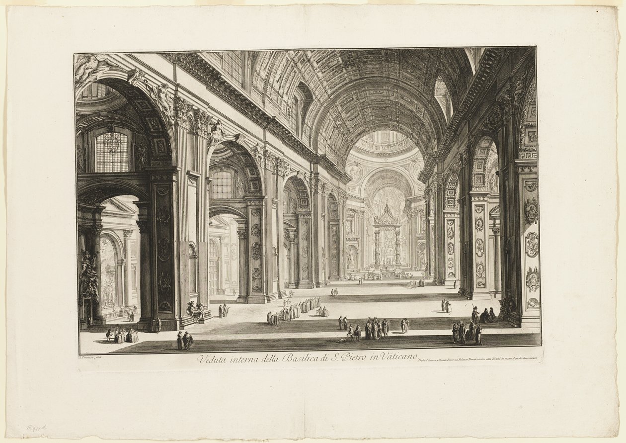 Innenansicht der Petersbasilika im Vatikan, aus Ansichten von Rom von Giovanni Battista Piranesi