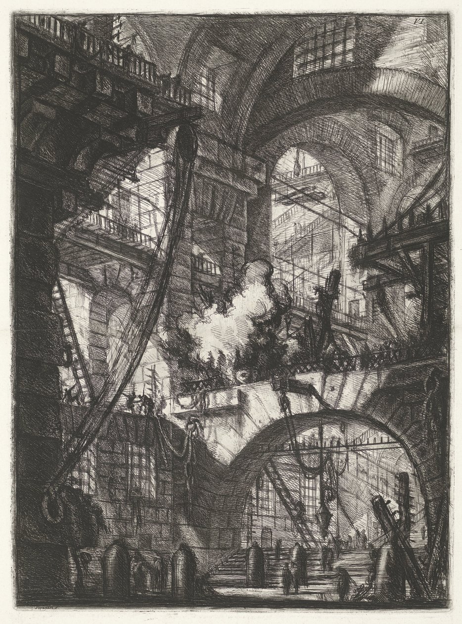 Kerker mit rauchendem Feuer Kerkers (Serientitel) von Giovanni Battista Piranesi