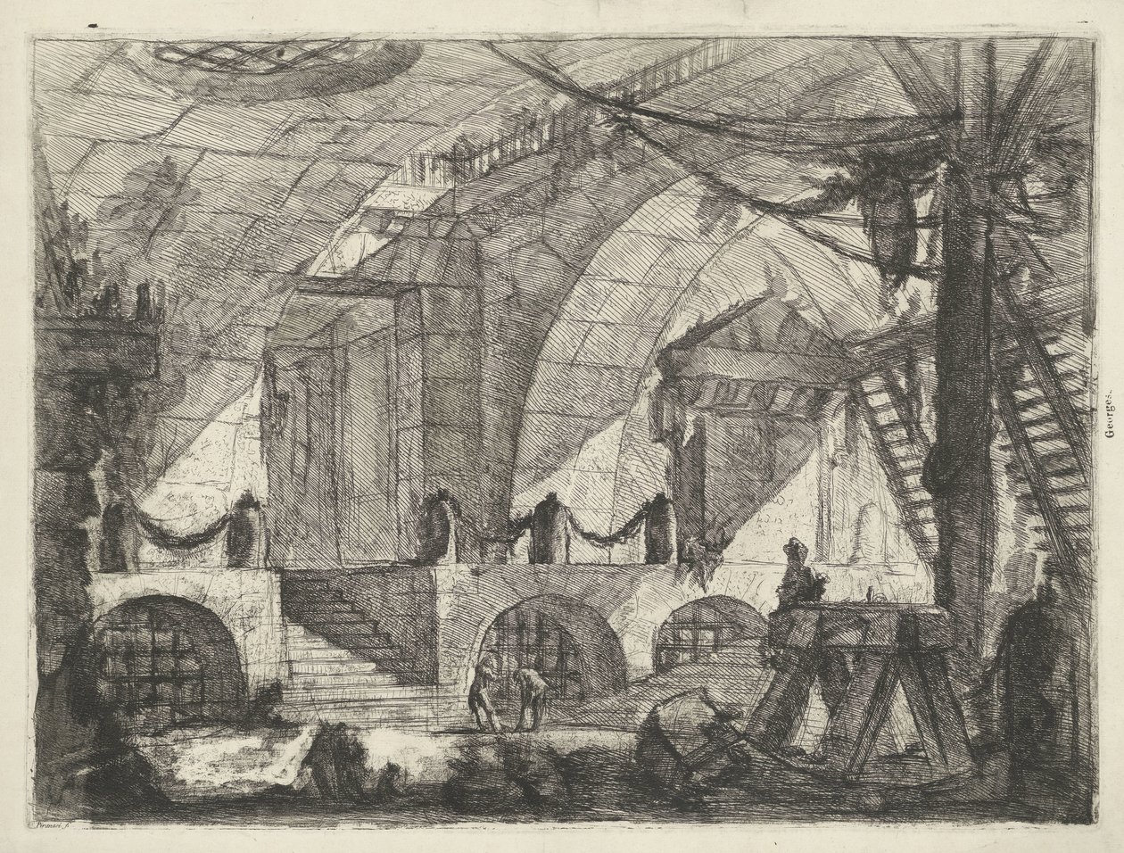 Kerker mit Sägebock von Giovanni Battista Piranesi