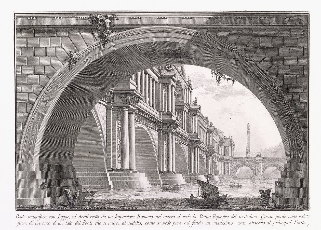 Prächtige Brücke mit Loggia von Giovanni Battista Piranesi
