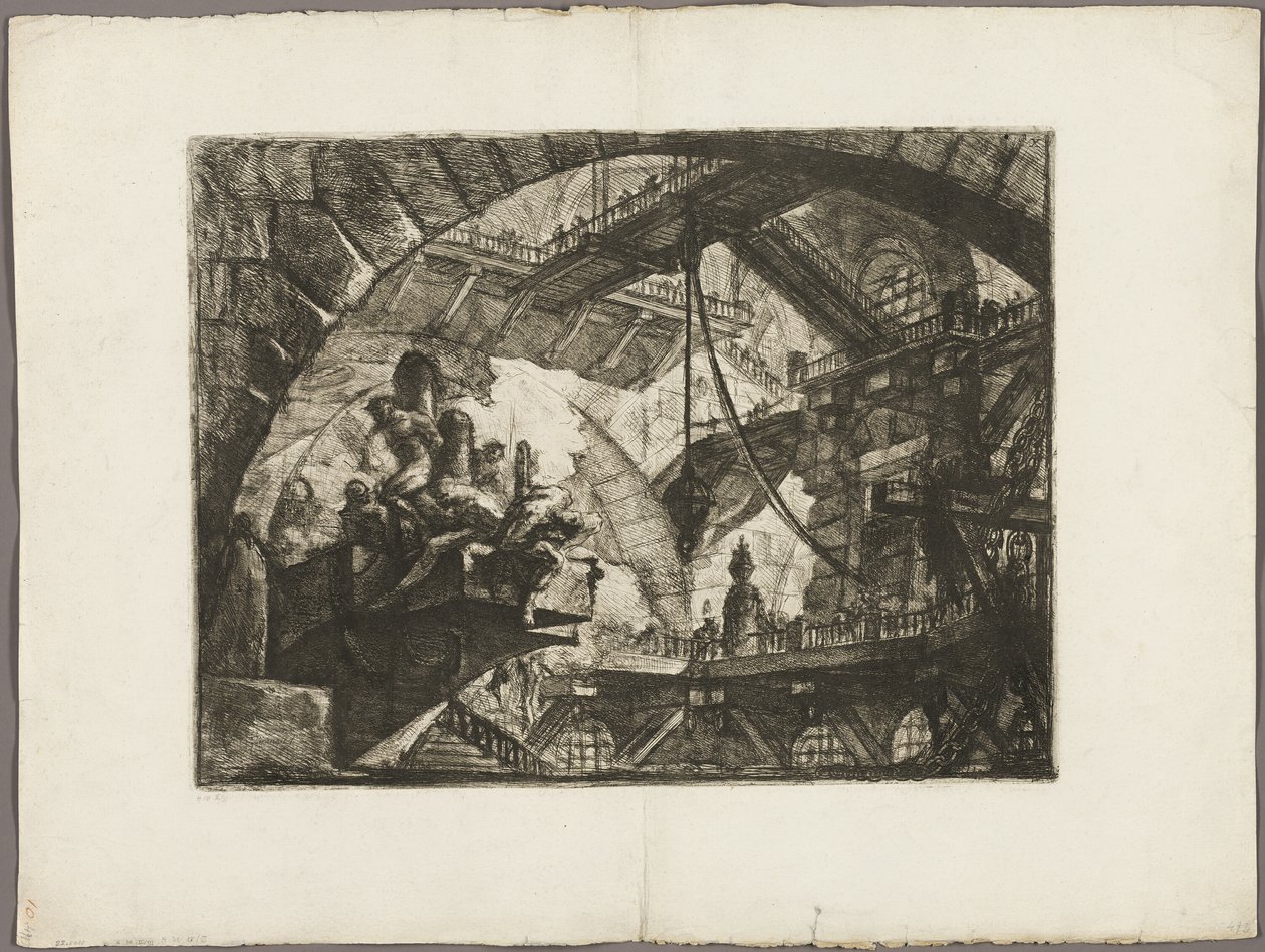 Gefangene auf einer vorspringenden Plattform, Platte 10 aus Imaginäre Gefängnisse von Giovanni Battista Piranesi