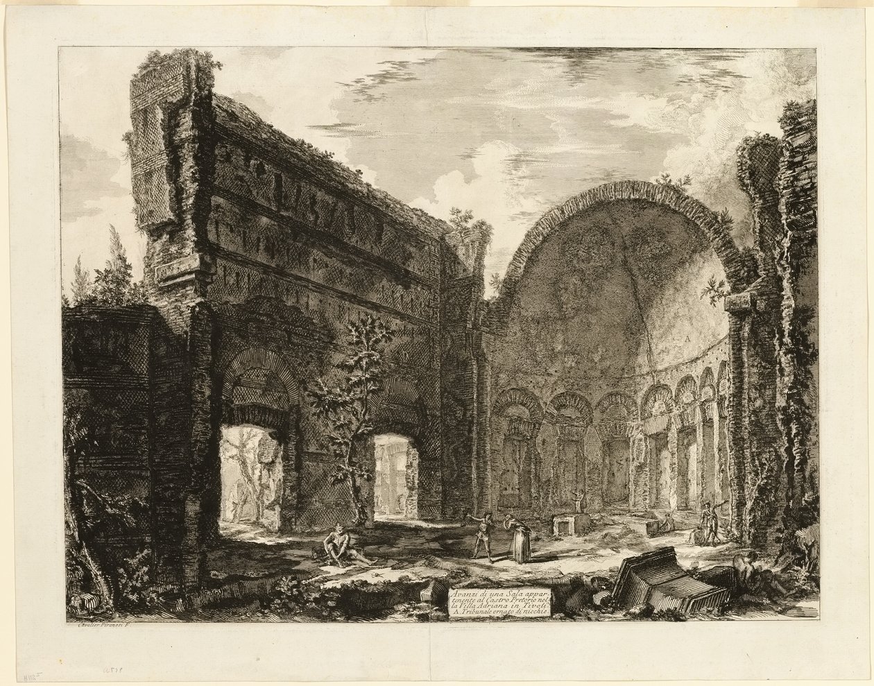 Überreste eines Raumes der Prätorianerfestung in der Villa Hadriana, Tivoli, aus Ansichten von Rom von Giovanni Battista Piranesi