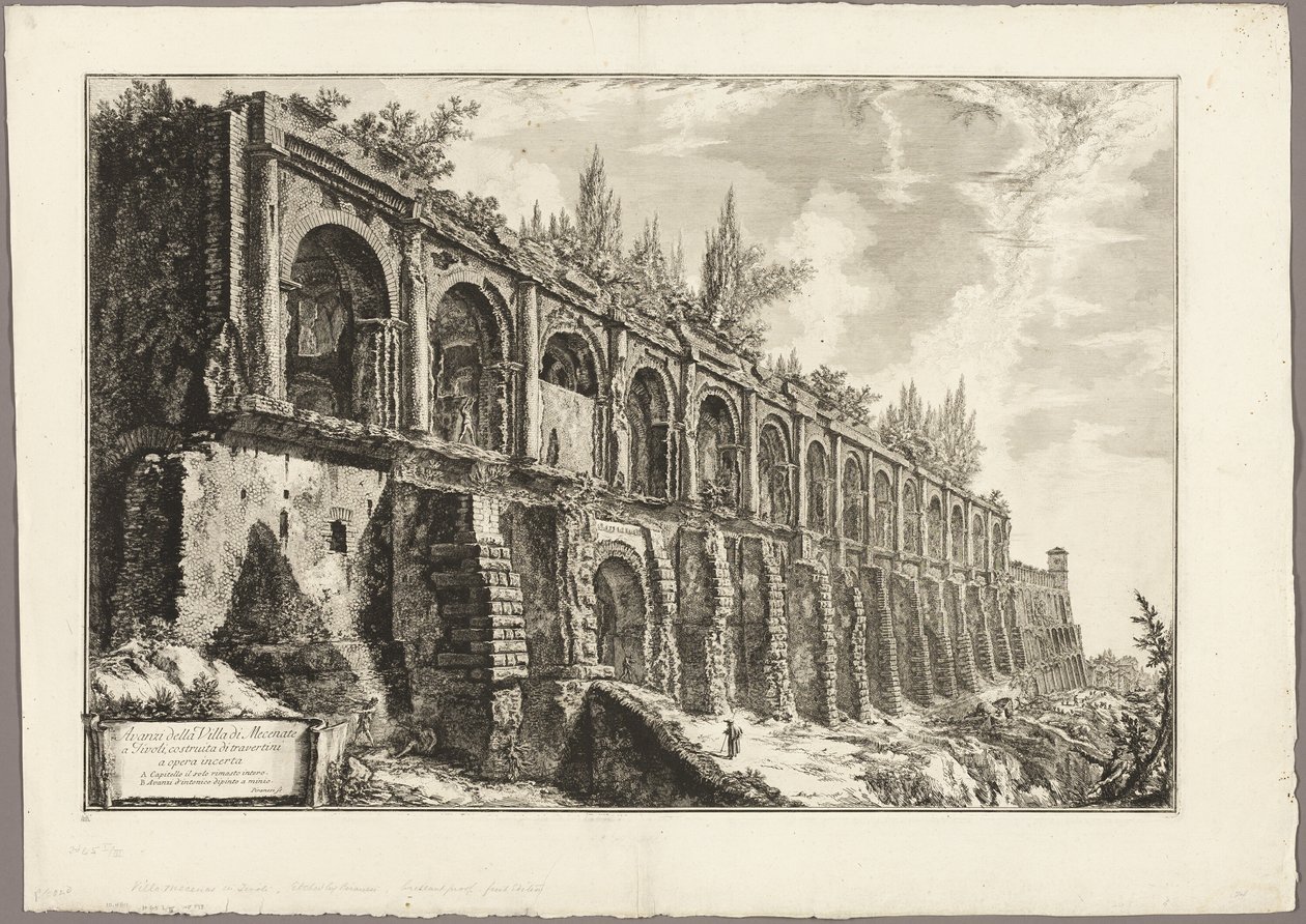 Überreste der Villa des Maecenas in Tivoli, aus Ansichten von Rom von Giovanni Battista Piranesi