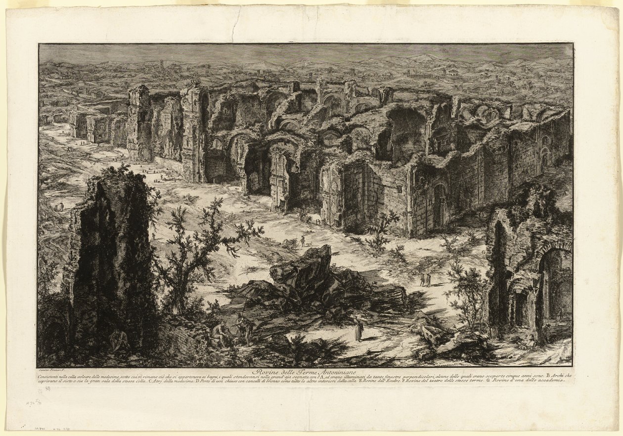 Ruinen der Antoninischen Bäder [Bäder von Caracalla], aus Ansichten von Rom von Giovanni Battista Piranesi