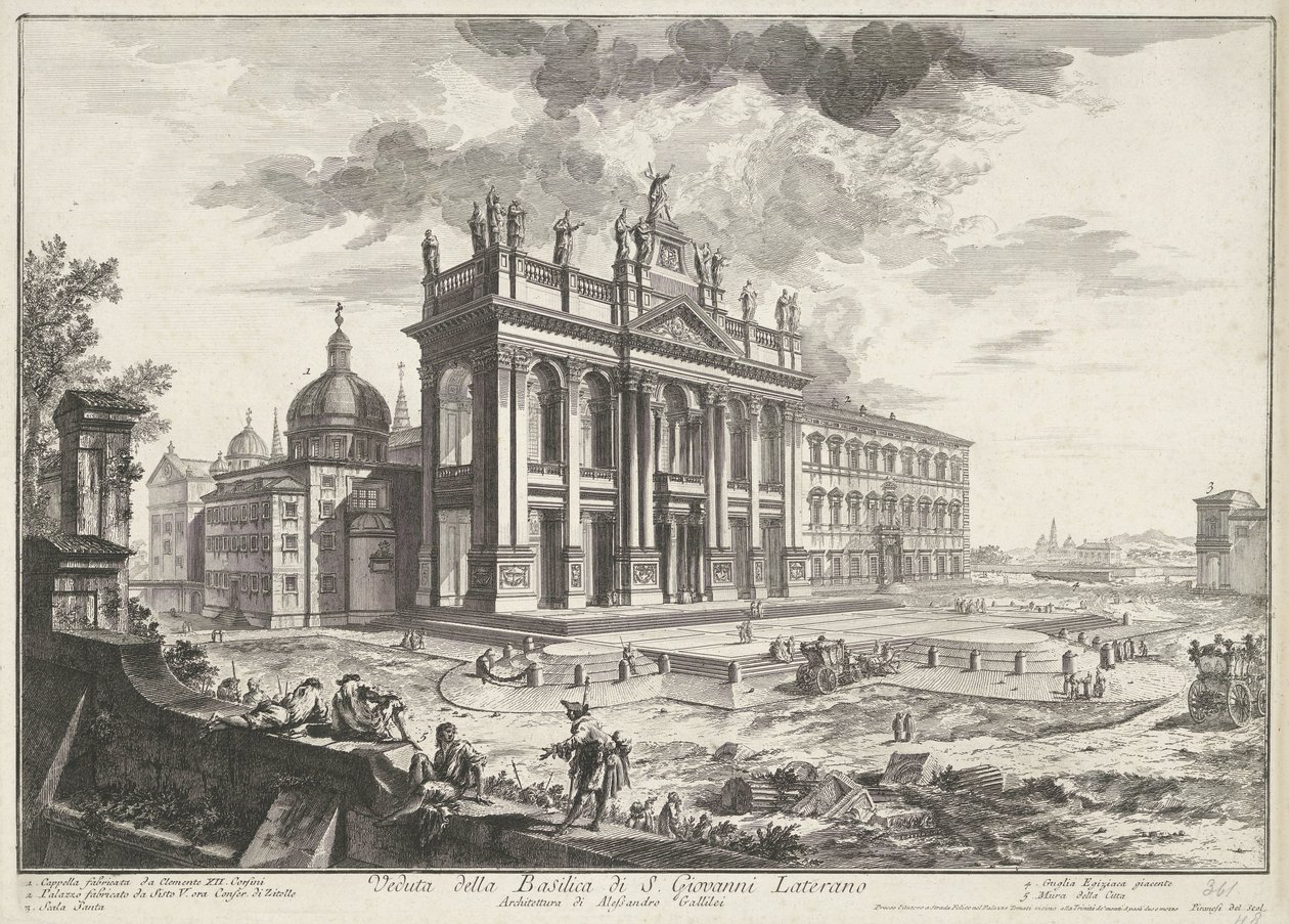 Sankt Johann von Lateran in Rom Gesichter von Rom Veduten von Rom gezeichnet und gestochen von Giambattista Piranesi, Architekt aus Venedig (Serie) von Giovanni Battista Piranesi