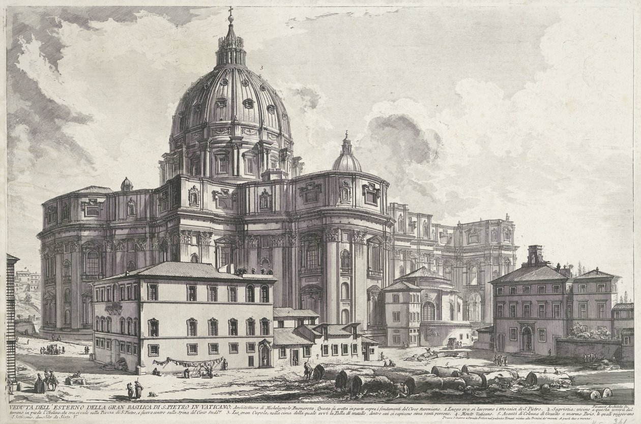 Petersdom vom Piazza della Sagrestia von Giovanni-Battista Piranesi