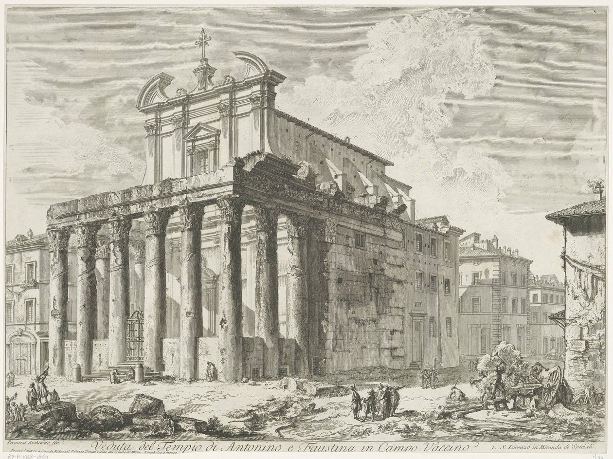 Tempel von Antoninus und Faustina in Rom von Giovanni Battista Piranesi