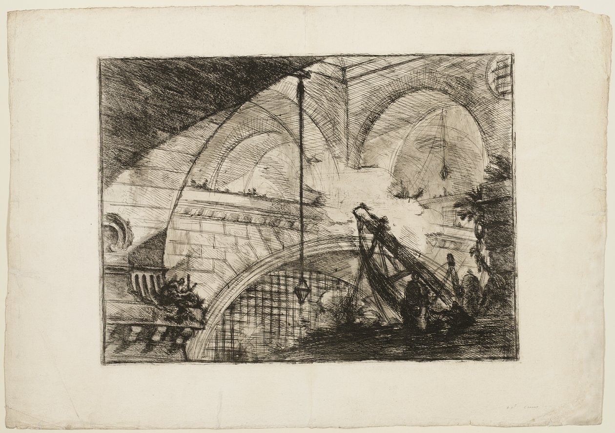 Der Bogen mit einem Muschelornament, Platte 11 aus Imaginäre Gefängnisse von Giovanni Battista Piranesi