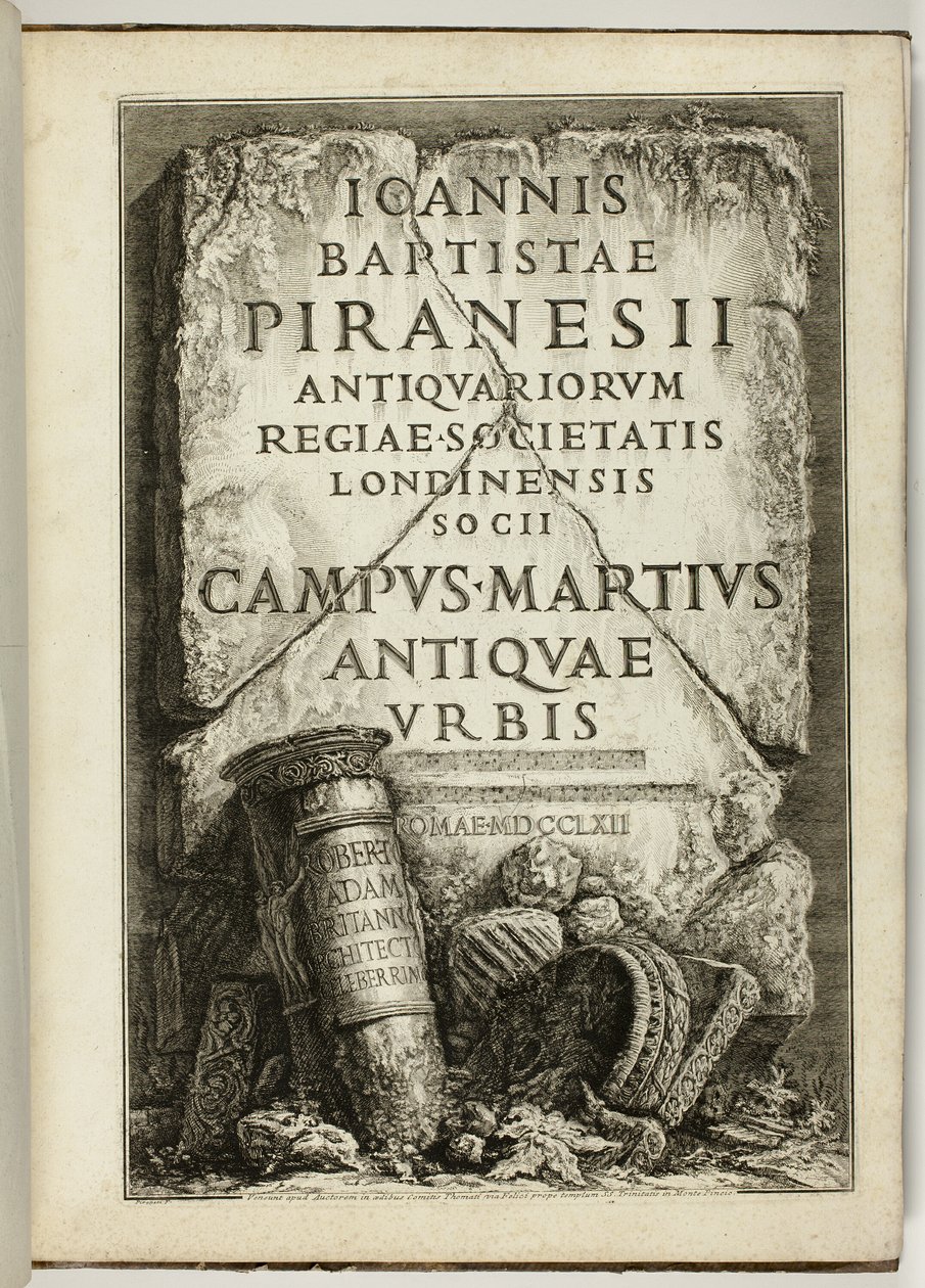 Das Marsfeld des antiken Rom, das Werk von G.B. Piranesi, Mitglied der Royal Society of Antiquaries, London von Giovanni Battista Piranesi