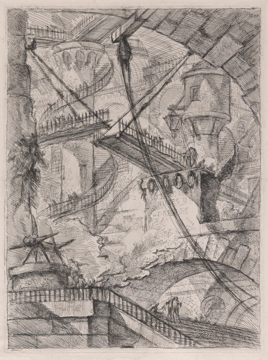 Die Zugbrücke, aus Carceri d von Giovanni Battista Piranesi
