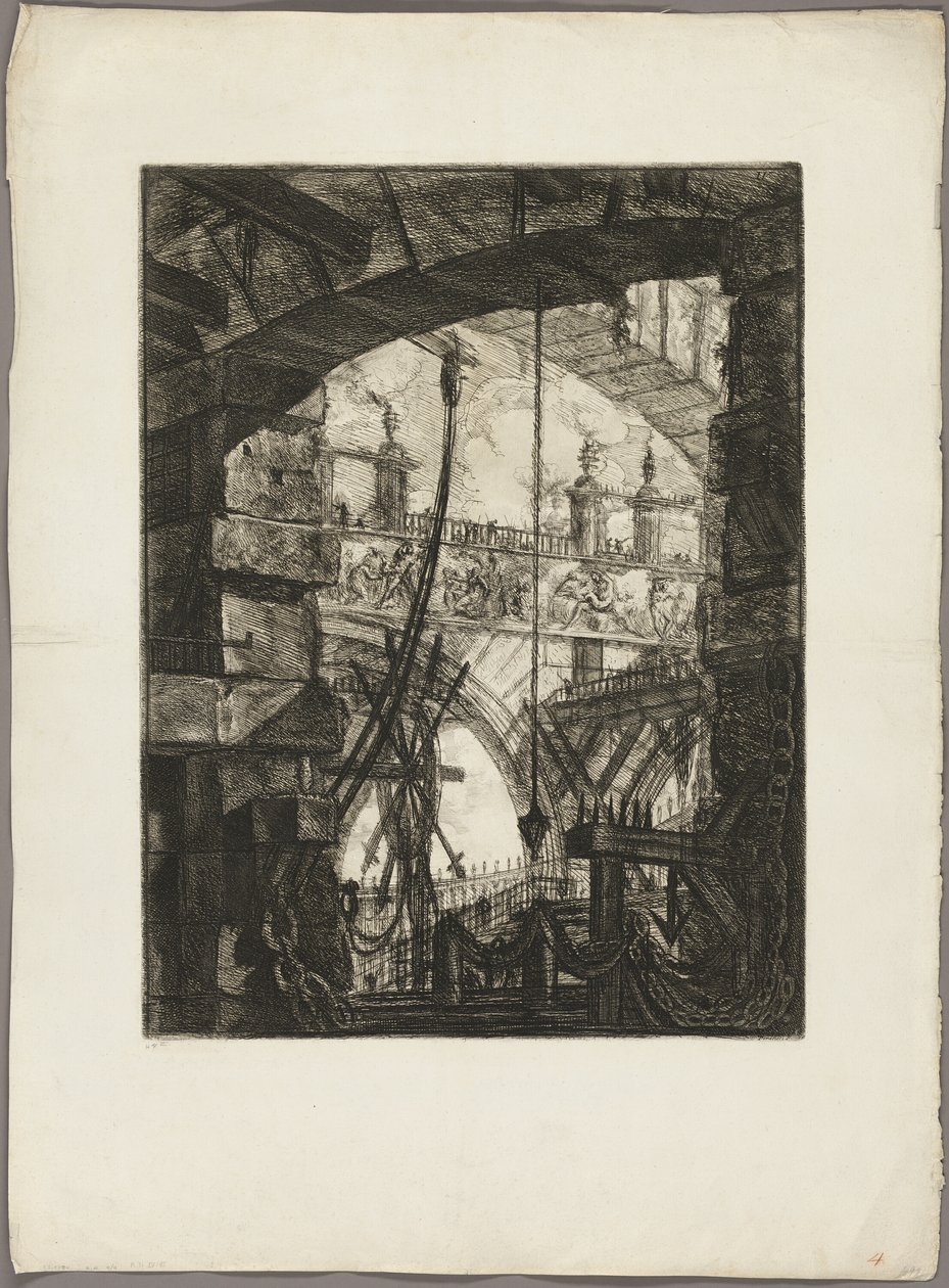 Die große Piazza, Platte 4 aus Imaginäre Gefängnisse von Giovanni Battista Piranesi