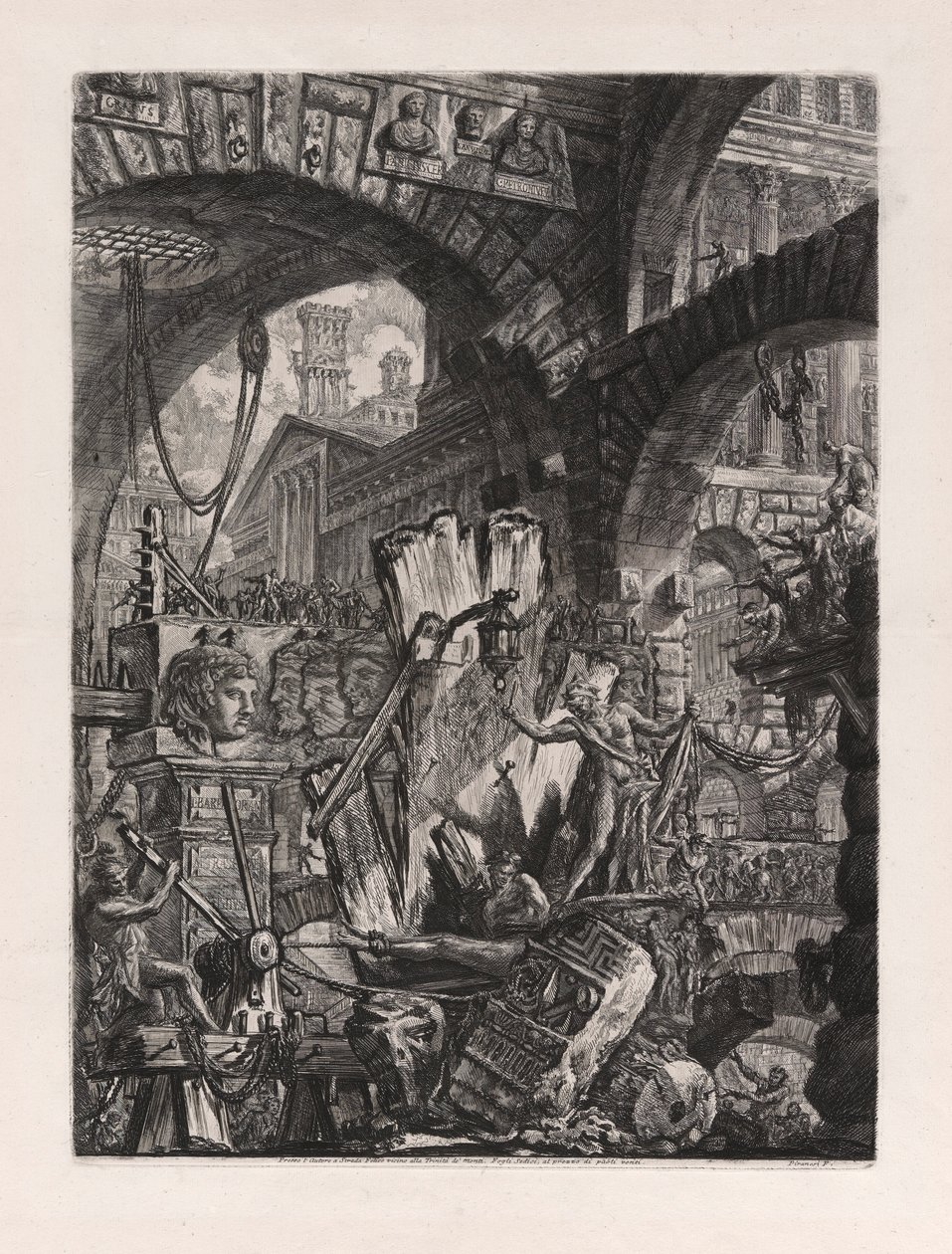 Der Mann auf dem Foltergestell, Platte 2 aus Carceri d von Giovanni Battista Piranesi