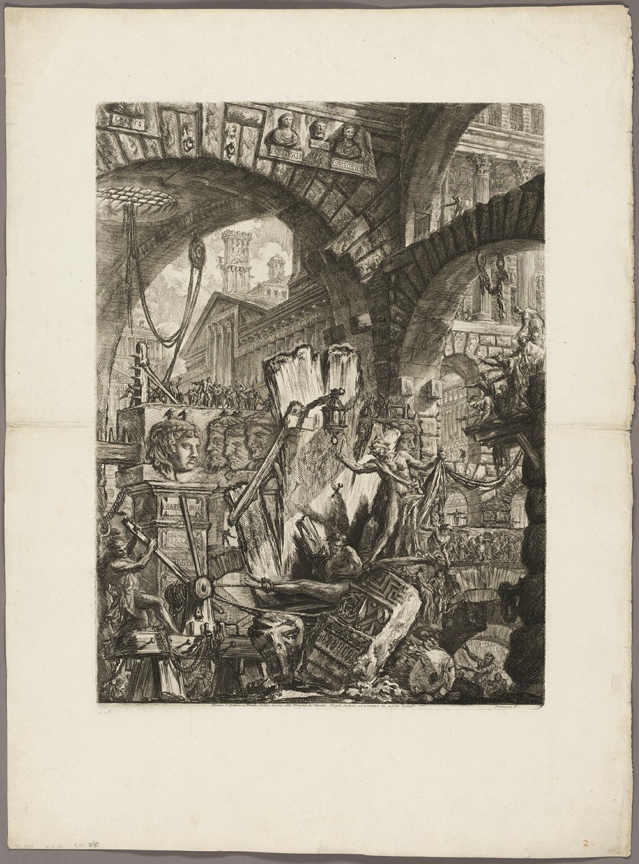 Der Mann auf dem Foltergestell, Platte 2 aus den imaginären Gefängnissen von Giovanni Battista Piranesi
