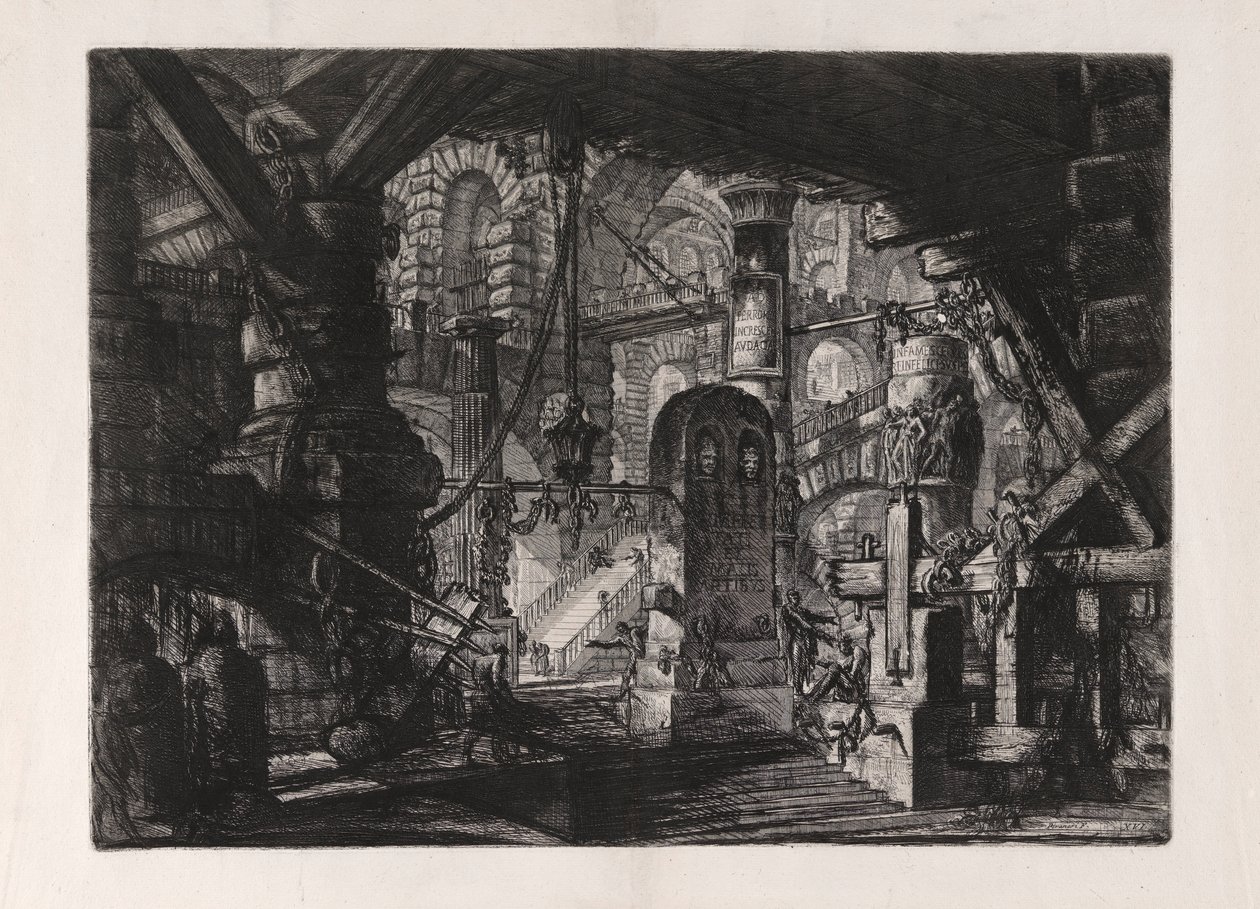 Der Pier mit Ketten, Platte 16 aus Carceri d von Giovanni Battista Piranesi