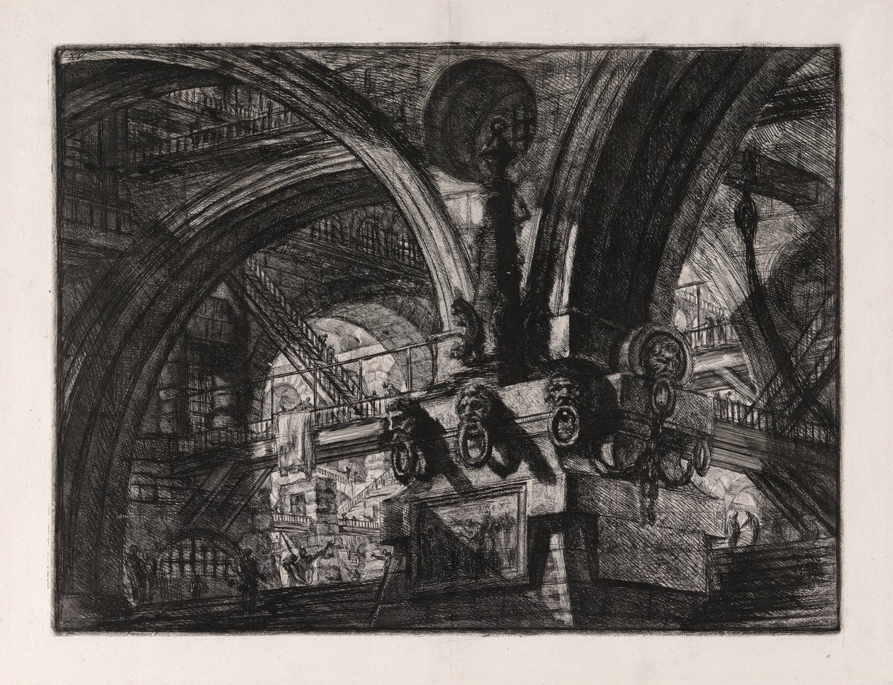 Der Pier mit einer Lampe, Platte 15 aus Carceri von Giovanni Battista Piranesi