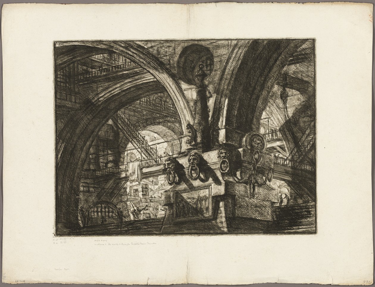 Der Pier mit einer Lampe, Platte 15 aus Imaginäre Gefängnisse von Giovanni Battista Piranesi