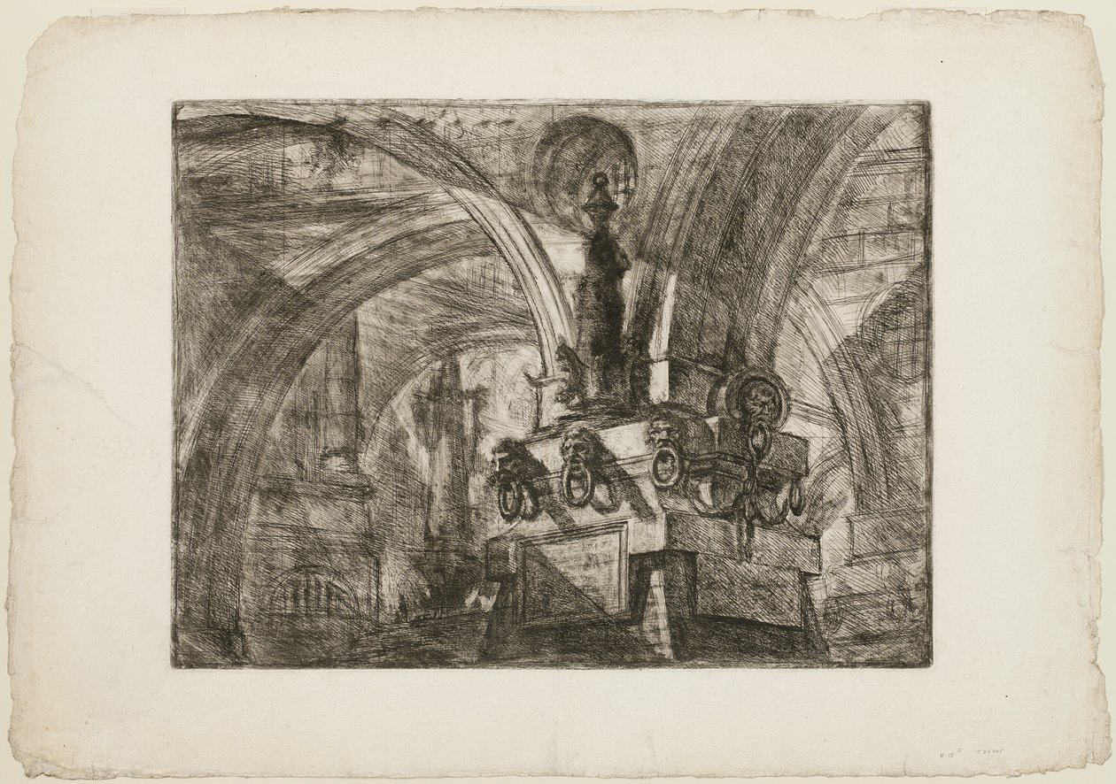 Der Pier mit einer Lampe, Platte 15 aus Imaginary Prisons von Giovanni Battista Piranesi