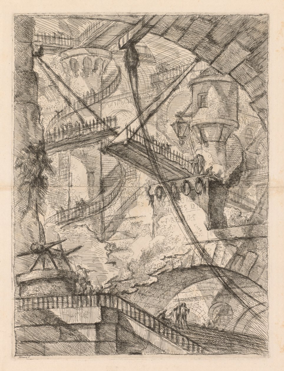 Die Gefängnisse: Ein riesiges Inneres mit einer Zugbrücke von Giovanni Battista Piranesi