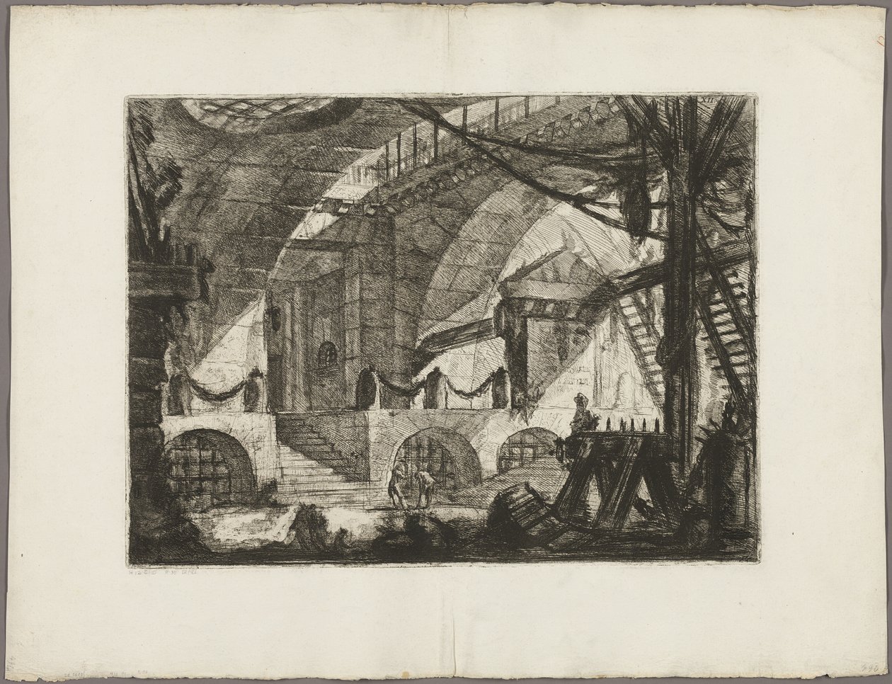 Die Säge, Platte 12 aus Imaginäre Gefängnisse von Giovanni Battista Piranesi