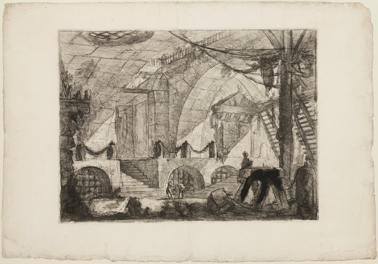 Der Sägebock, Platte 12 aus Imaginäre Gefängnisse von Giovanni Battista Piranesi