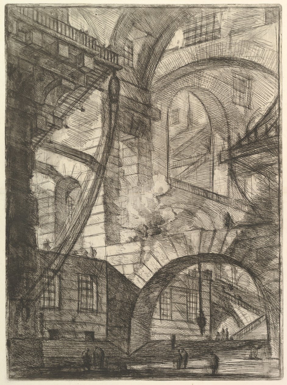 Das rauchende Feuer, aus Carceri d