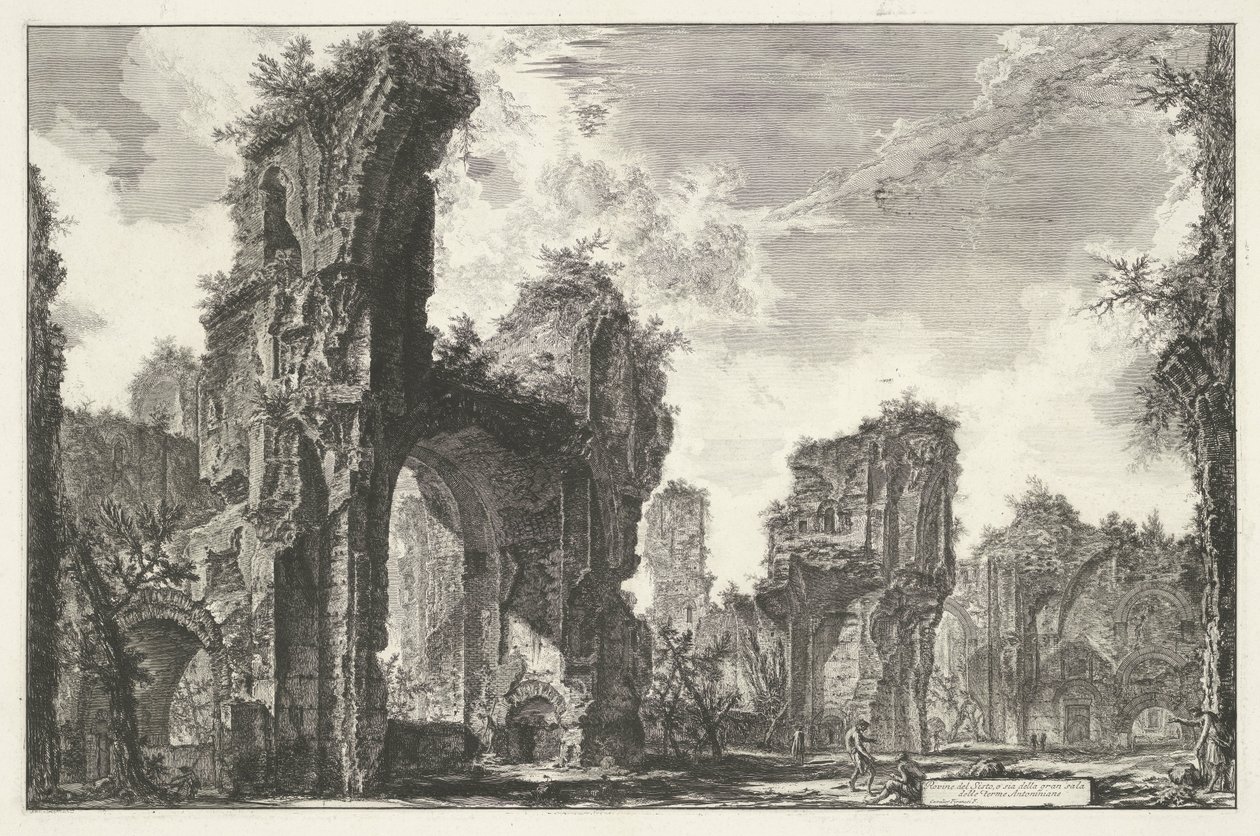 Thermen des Caracalla in Rom (Rovine del Sisto, o sia della gran sala delle Terme Antoniniane, Ansichten von Rom, Vedute di Roma disegnate ed incise da Giambattista Piranesi architetto Veneziano) von Giovanni Battista Piranesi