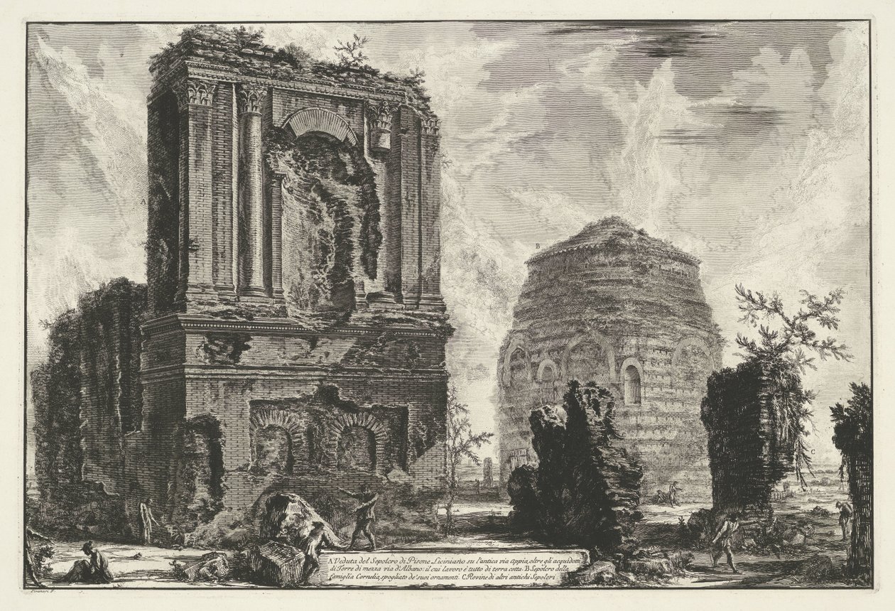 Gräber von Licinianus Piso und der Familie Cornelius entlang der Via Appia von Giovanni Battista Piranesi