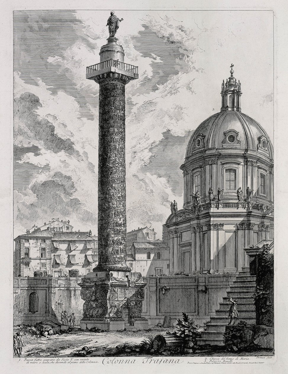 Trajanssäule (aus: Vedute di Roma) von Giovanni Battista Piranesi