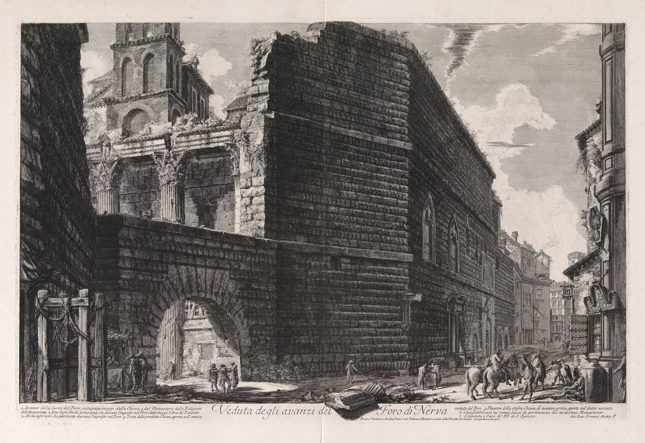 Ansicht der Überreste des Forums von Nerva, aus Vedute di Roma (Ansichten von Rom) von Giovanni Battista Piranesi