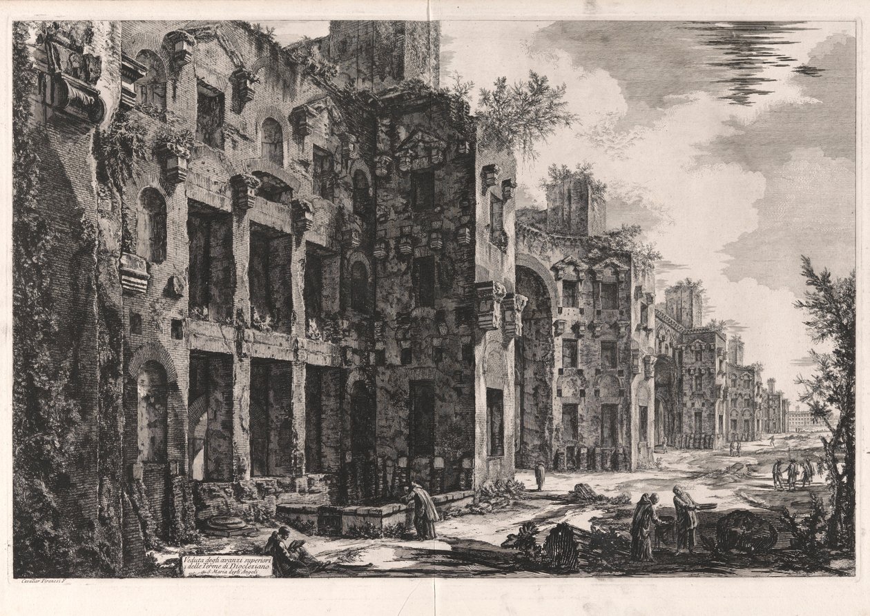 Ansicht der oberen Überreste der Diokletiansthermen bei Santa Maria degli Angeli (Innenraum des Frigidariums: Südwand), aus Vedute di Roma (Ansichten von Rom) von Giovanni Battista Piranesi